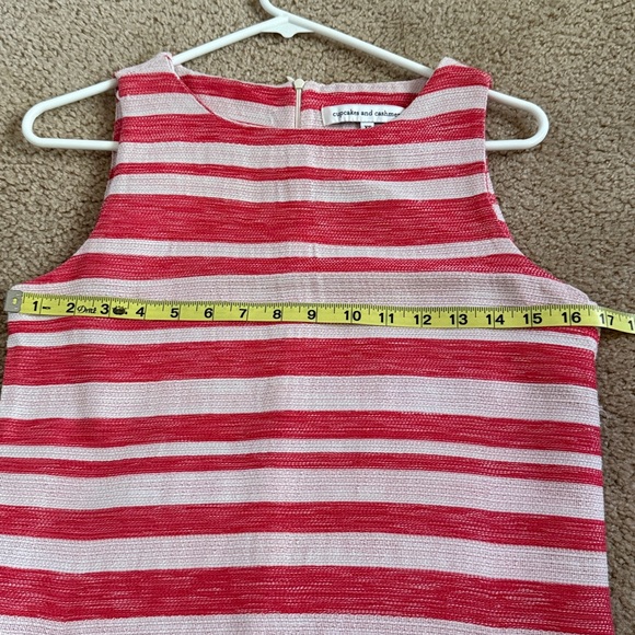 Cupcakes & Cashmere Coral Striped Jacquard Shift Dress XS NWOT - Picture 9 of 12